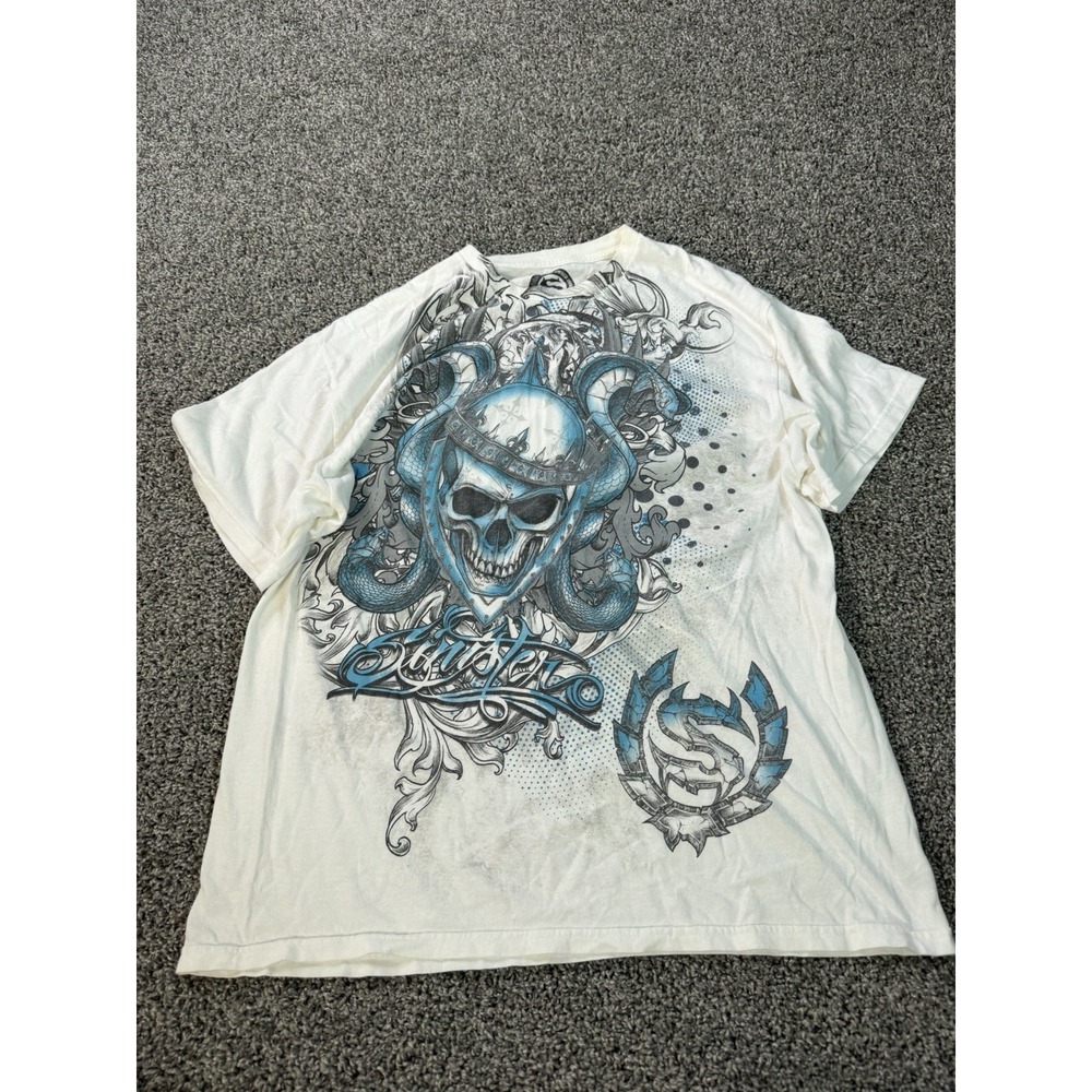 Vintage Y2K Sinister Short Sleeve T Shirt Men's Size XL White Grunge